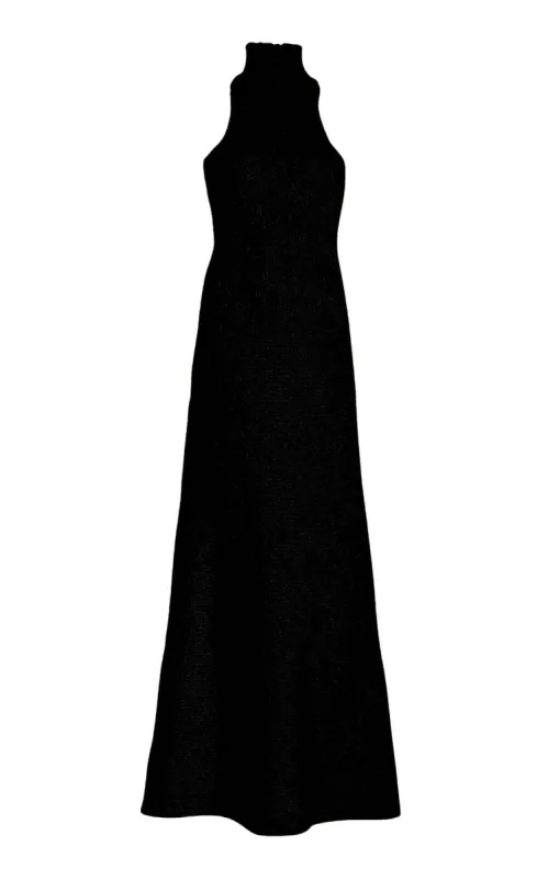 Oasis Dress in Black Cashmere Boucle sold by Gabriela Hearst