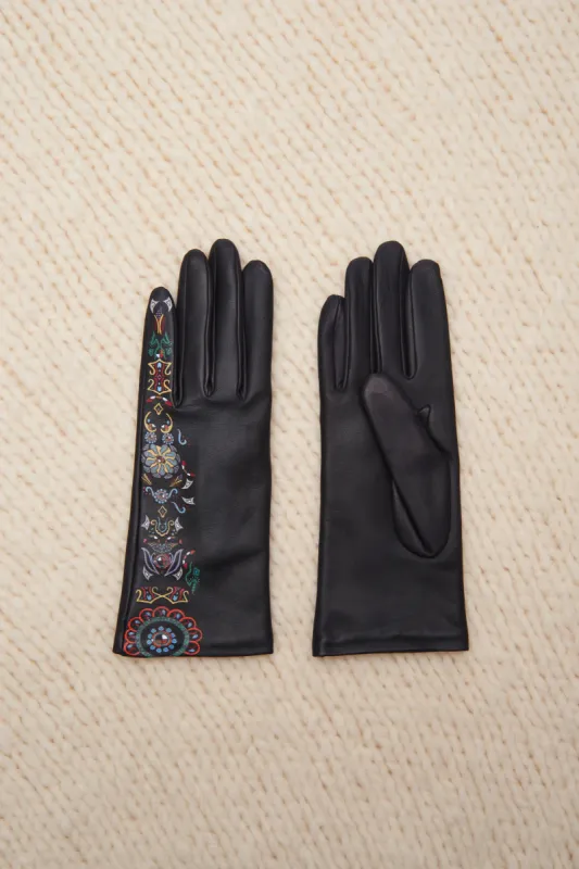 Painted Leather Gloves With Embroidery sold by Gabriela Hearst