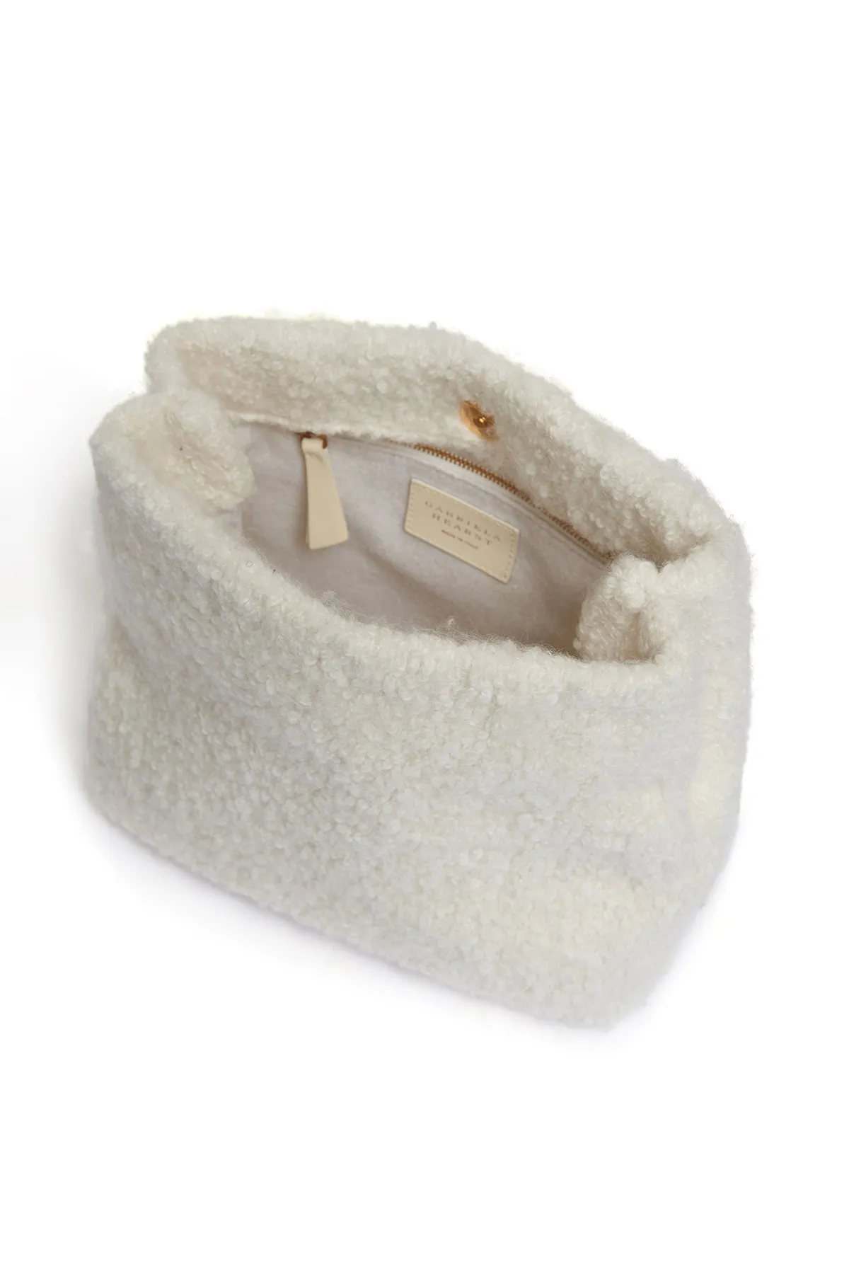 Mini Phoebe Clutch Bag in Ivory Recycled Cashmere Boucle sold by Gabriela Hearst product image thumbnail 4