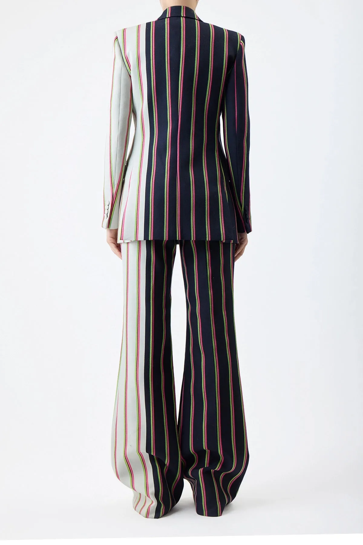 Mccoi Blazer in Navy Multi Striped Wool sold by Gabriela Hearst product image thumbnail 4