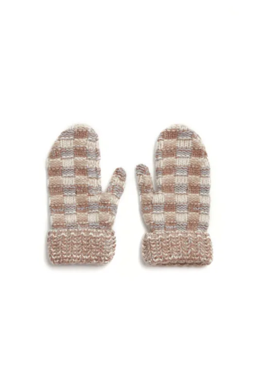 Maxine Knit Mittens in Ivory Multi Cashmere sold by Gabriela Hearst