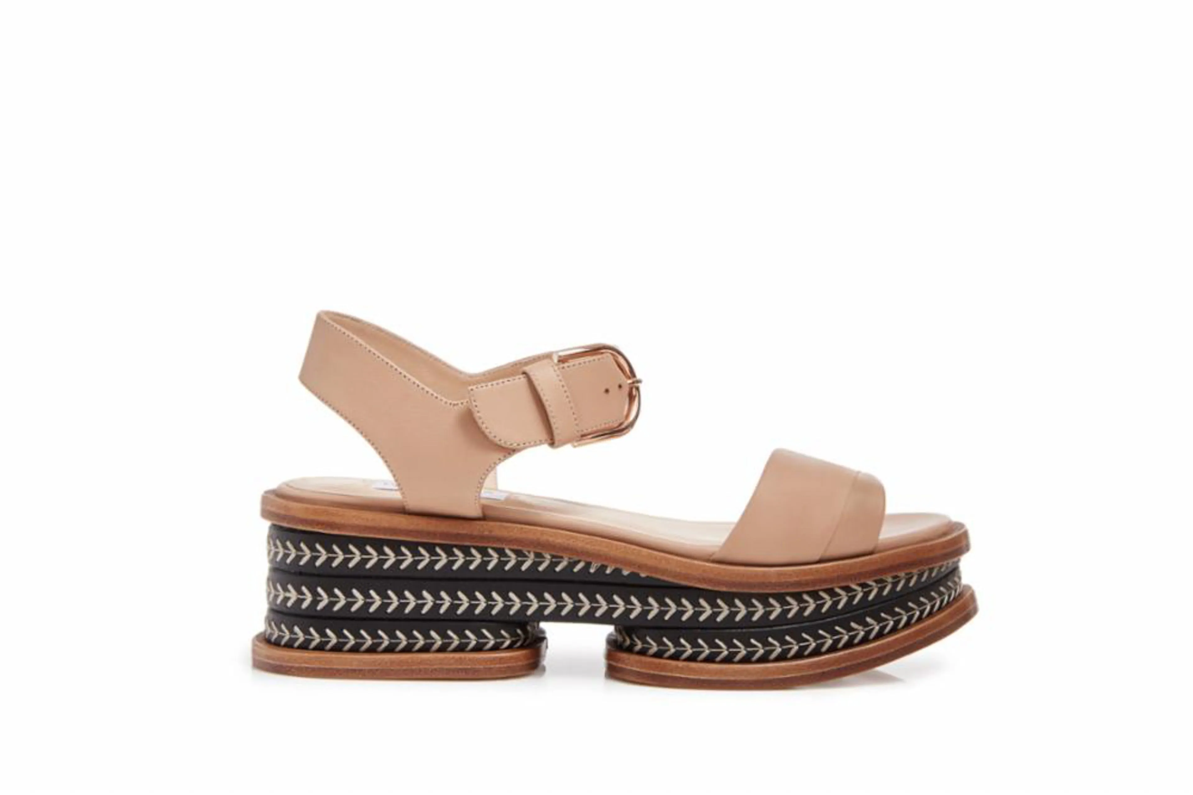 Mika Platform Sandal in Dark Camel Nappa Leather sold by Gabriela Hearst product image thumbnail 2