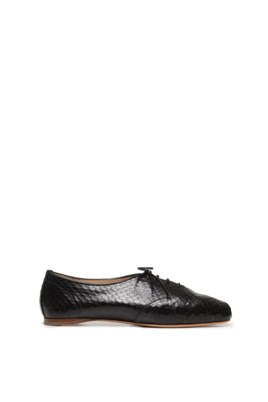 Maya Flat Shoe in Black Snakeskin sold by Gabriela Hearst