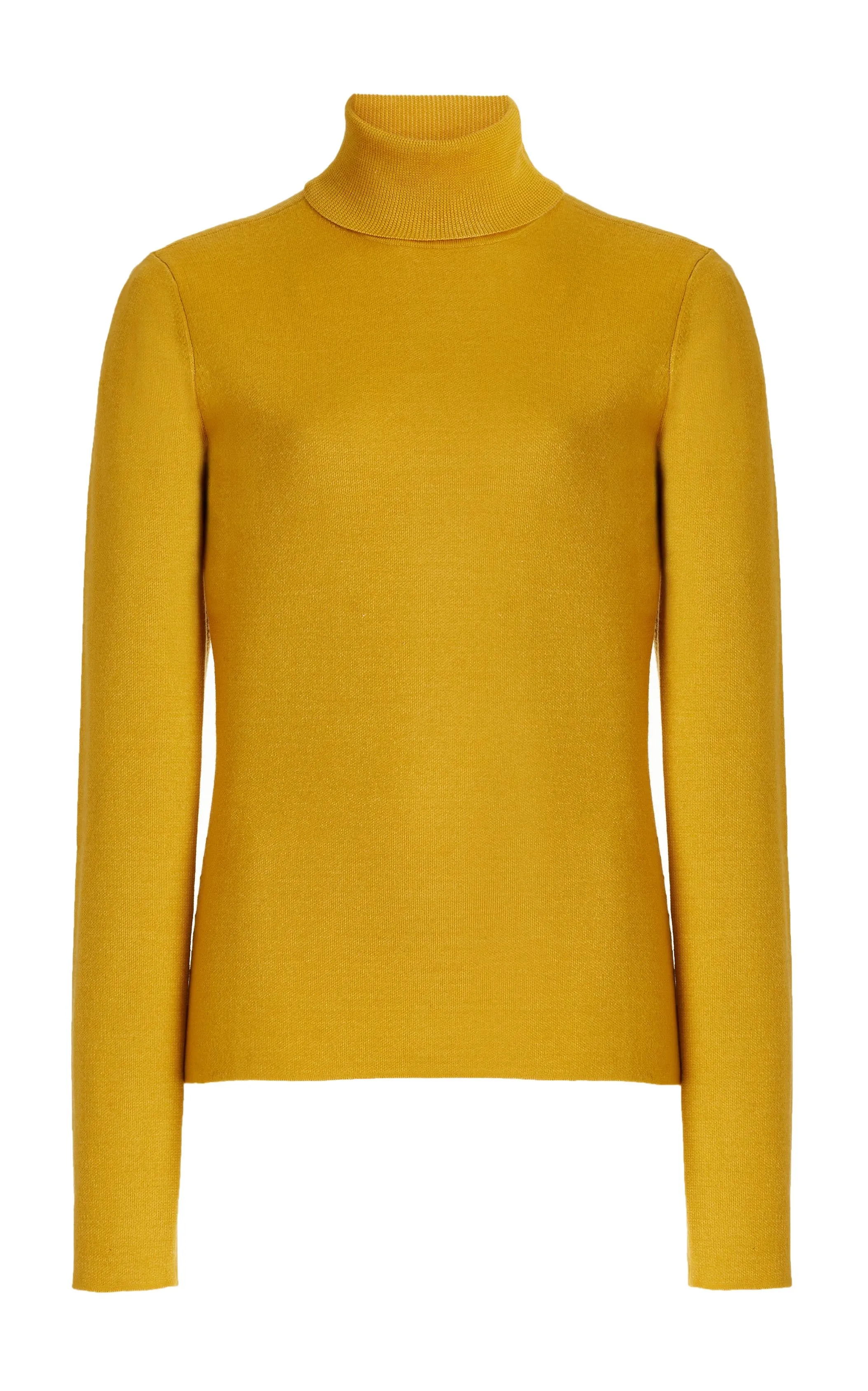 May Turtleneck in Golden Birch Merino Wool Cashmere sold by Gabriela Hearst