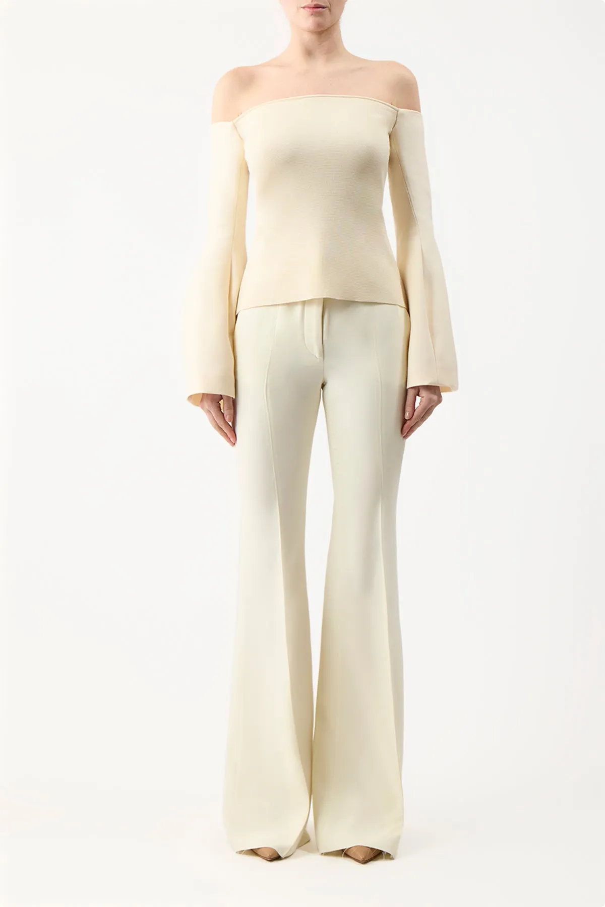 Maki Top in Ivory Wool Silk Cady sold by Gabriela Hearst product image thumbnail 2