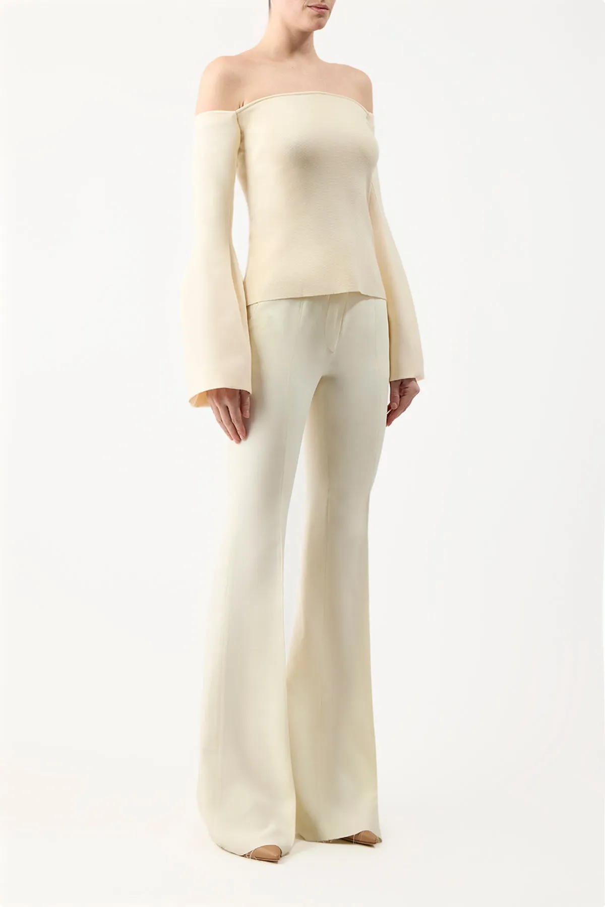 Maki Top in Ivory Wool Silk Cady sold by Gabriela Hearst product image thumbnail 3