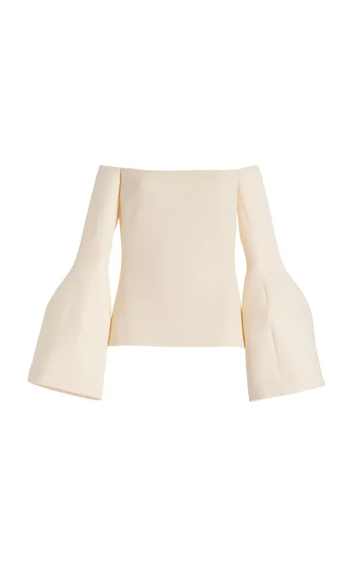 Maki Top in Ivory Wool Silk Cady sold by Gabriela Hearst