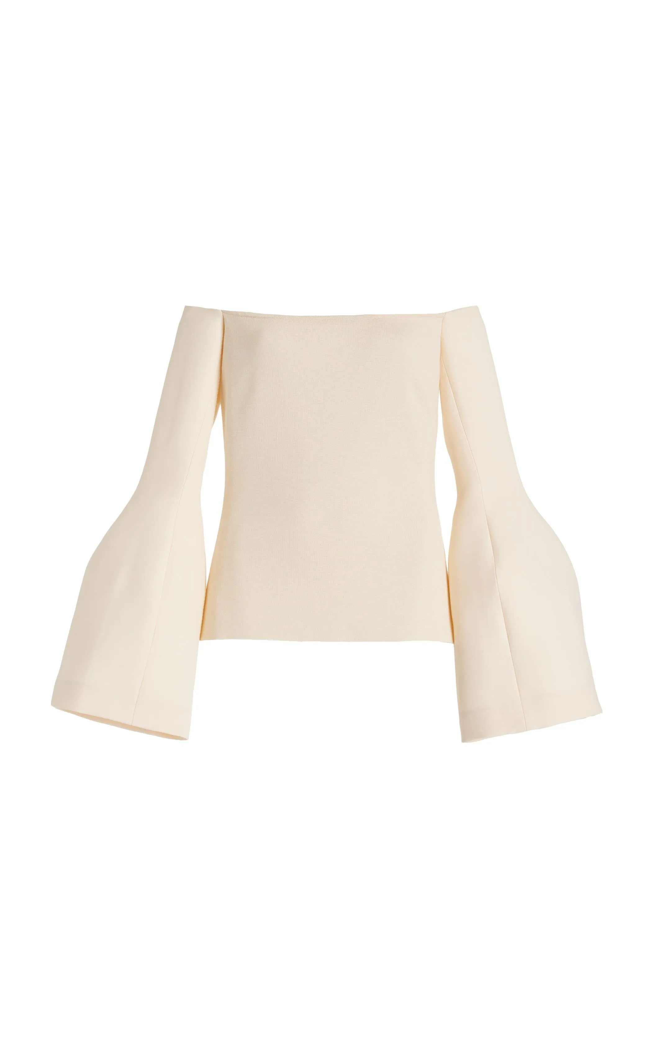 Maki Top in Ivory Wool Silk Cady sold by Gabriela Hearst