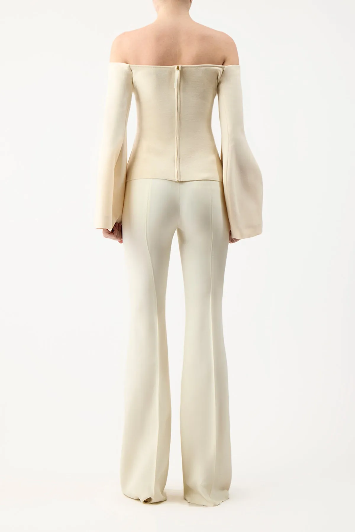 Maki Top in Ivory Wool Silk Cady sold by Gabriela Hearst product image thumbnail 4
