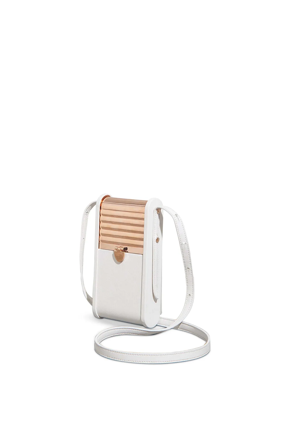 Mabel Crossbody Phone Case in White Nappa Leather sold by Gabriela Hearst