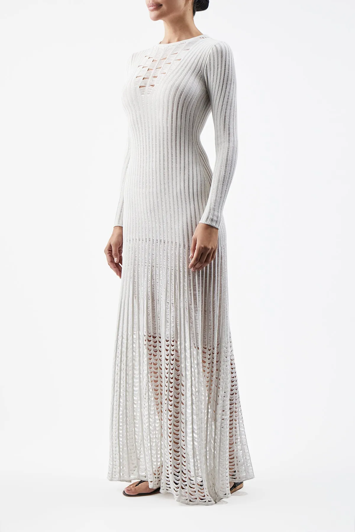 Maia Knit Dress in Ivory Shappe Silk sold by Gabriela Hearst product image thumbnail 5