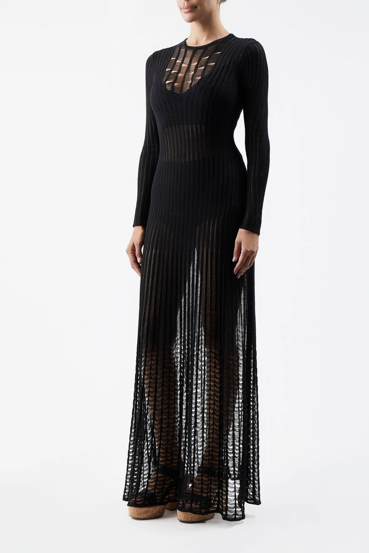 Maia Knit Dress in Black Shappe Silk sold by Gabriela Hearst product image thumbnail 4