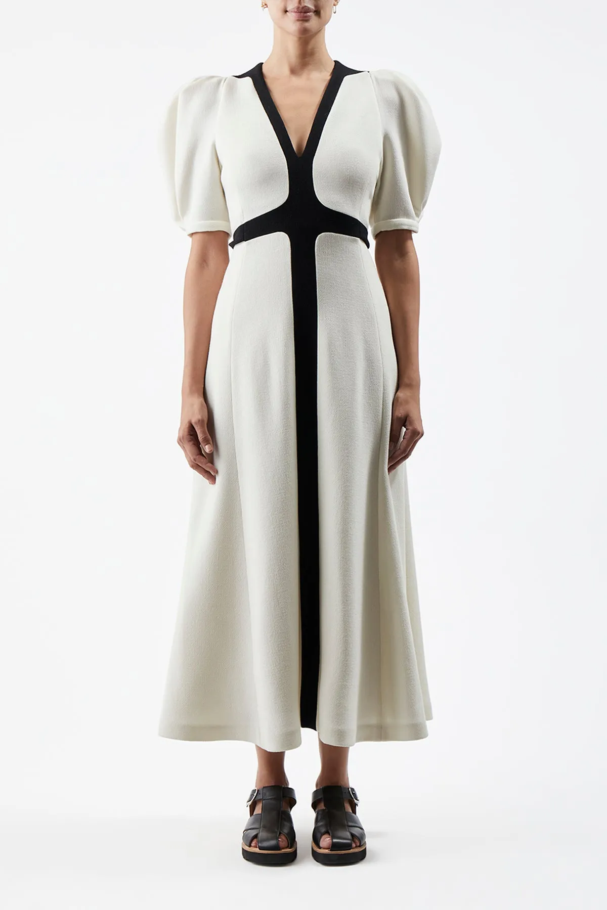 Luz Dress in Ivory Virgin Wool Crepe sold by Gabriela Hearst product image thumbnail 2