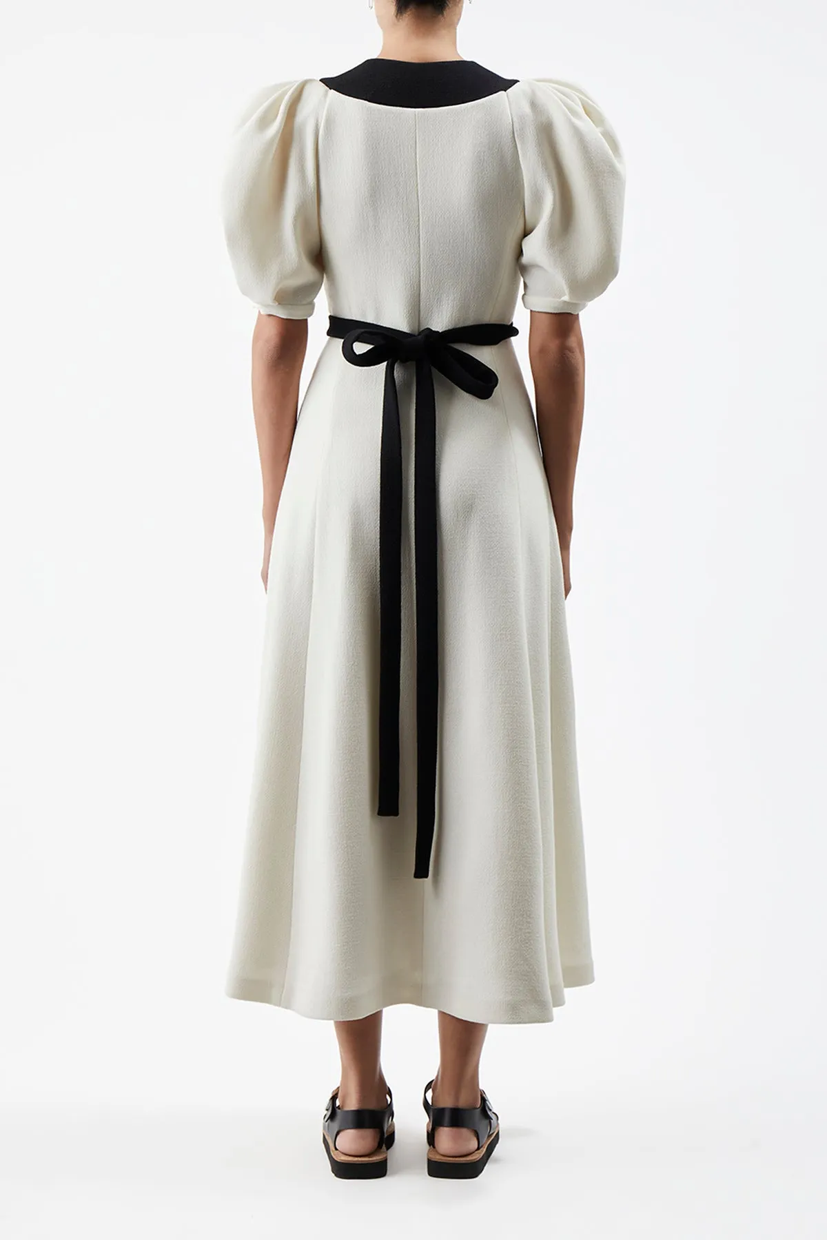 Luz Dress in Ivory Virgin Wool Crepe sold by Gabriela Hearst product image thumbnail 4