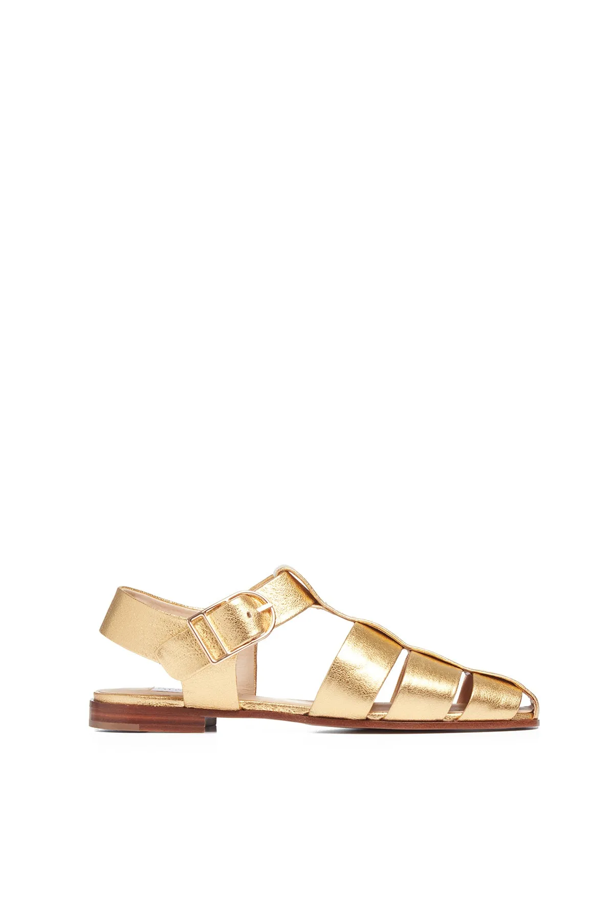 Lynn Sandal in Gold Nappa Leather sold by Gabriela Hearst