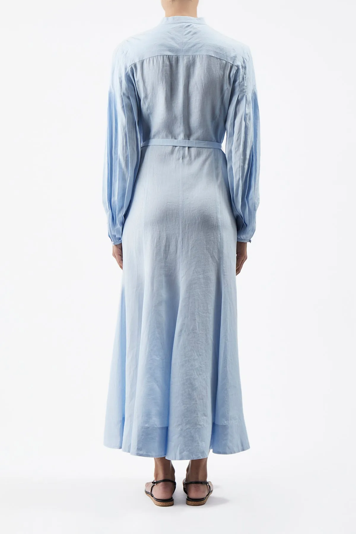 Lydia Dress with Slip in Light Blue Aloe Linen sold by Gabriela Hearst product image thumbnail 4