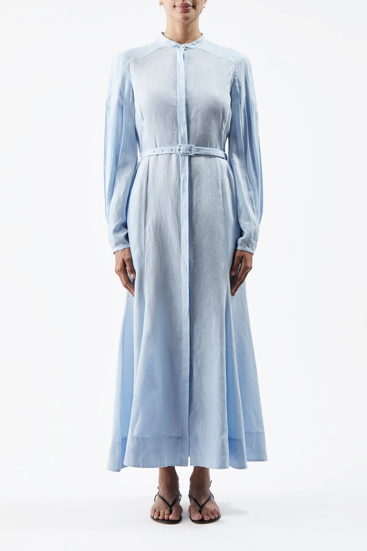 Lydia Dress with Slip in Light Blue Aloe Linen sold by Gabriela Hearst product image thumbnail 2
