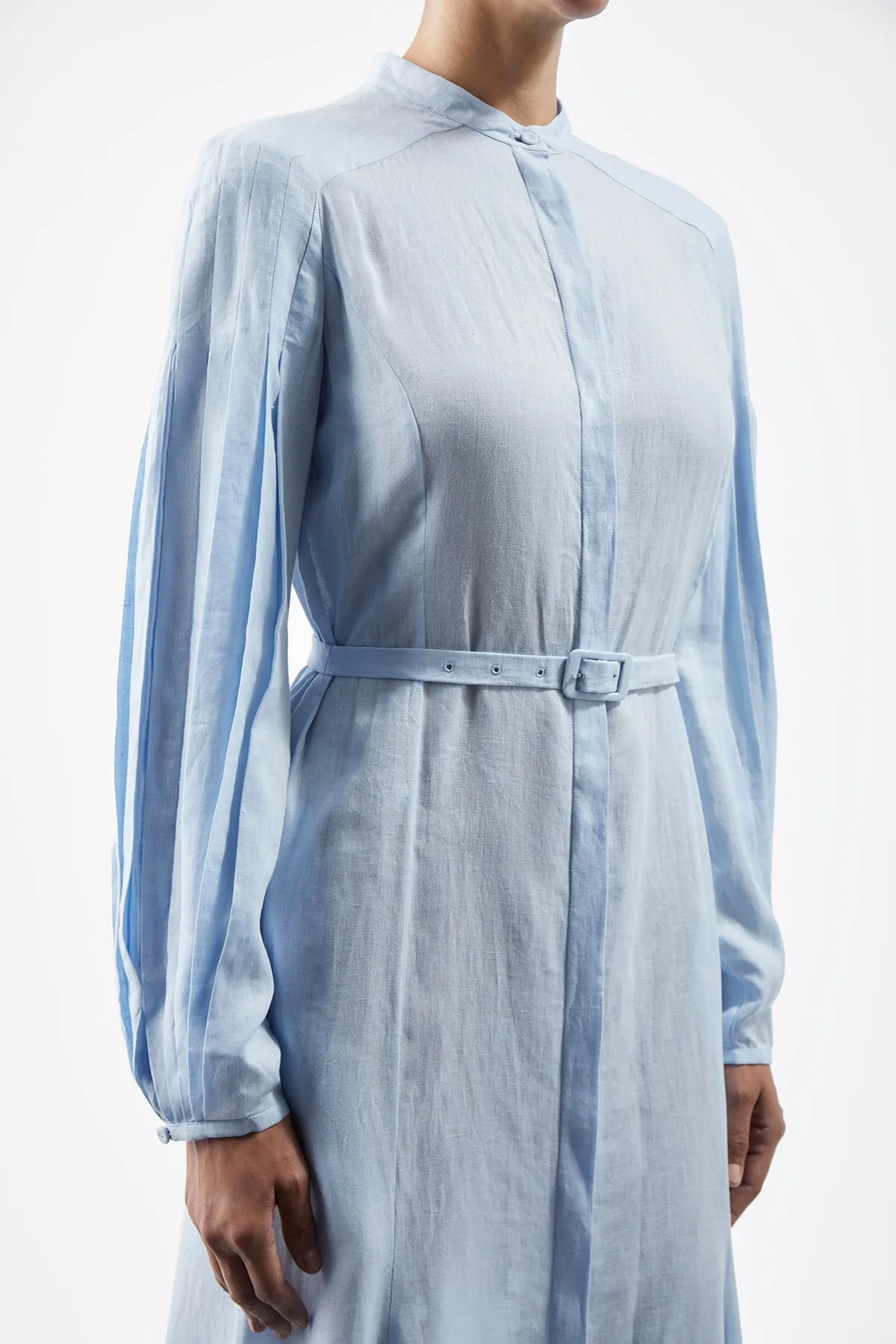 Lydia Dress with Slip in Light Blue Aloe Linen sold by Gabriela Hearst product image thumbnail 5