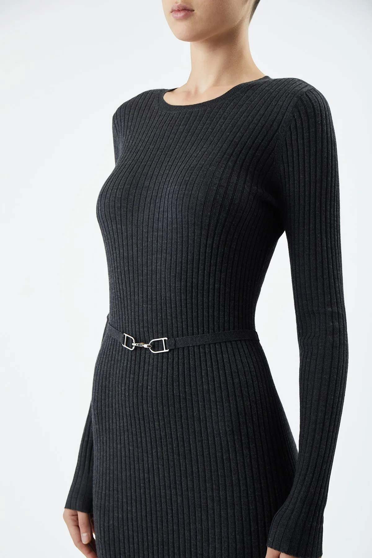 Luisa Knit Dress in Black Merino Wool sold by Gabriela Hearst product image thumbnail 5