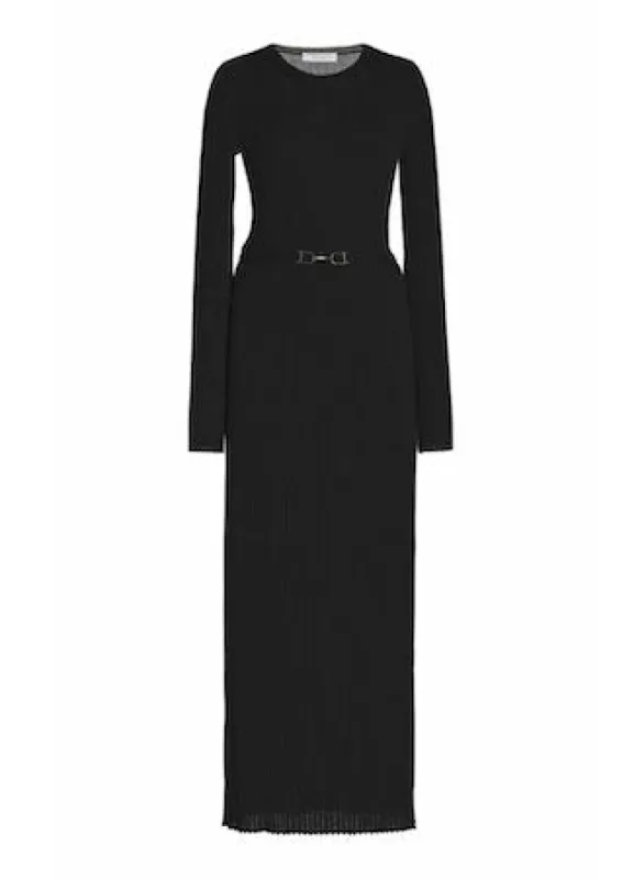Luisa Knit Dress in Black Merino Wool sold by Gabriela Hearst