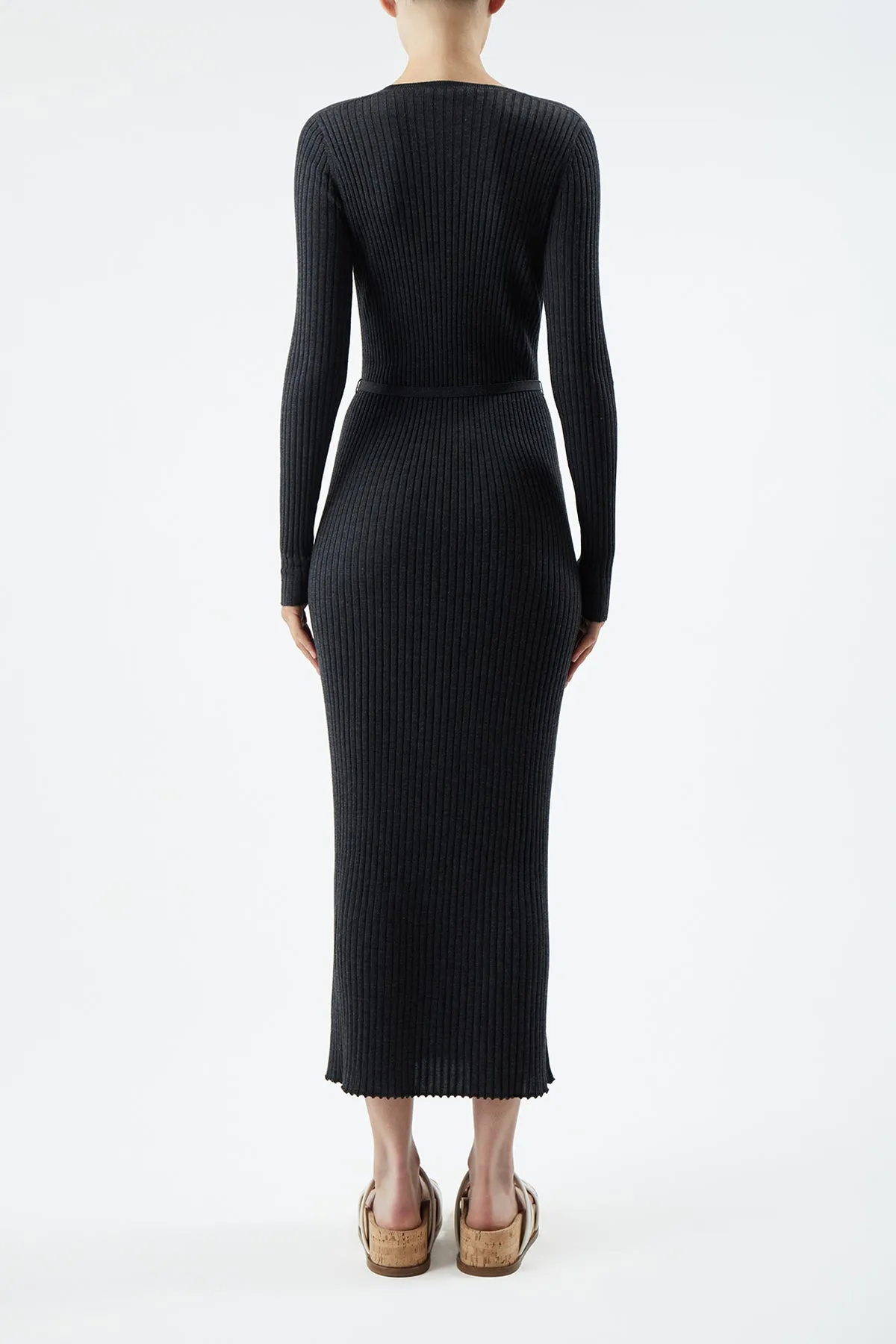 Luisa Knit Dress in Black Merino Wool sold by Gabriela Hearst product image thumbnail 3