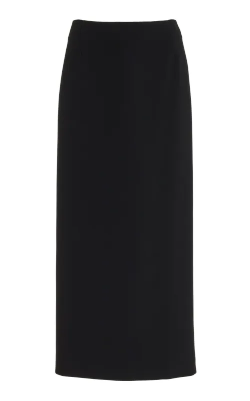 Manuela Skirt in Black Wool Crepe sold by Gabriela Hearst