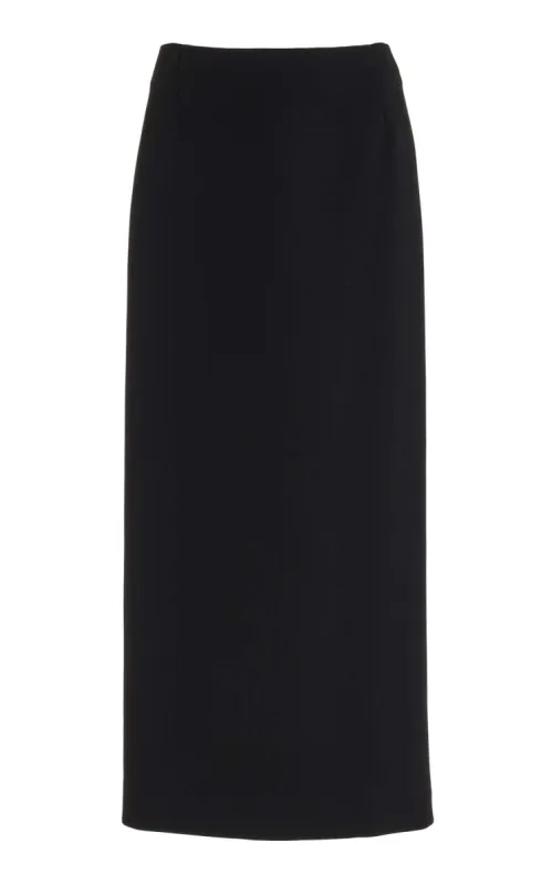 Manuela Skirt in Black Double-Face Wool Crepe sold by Gabriela Hearst