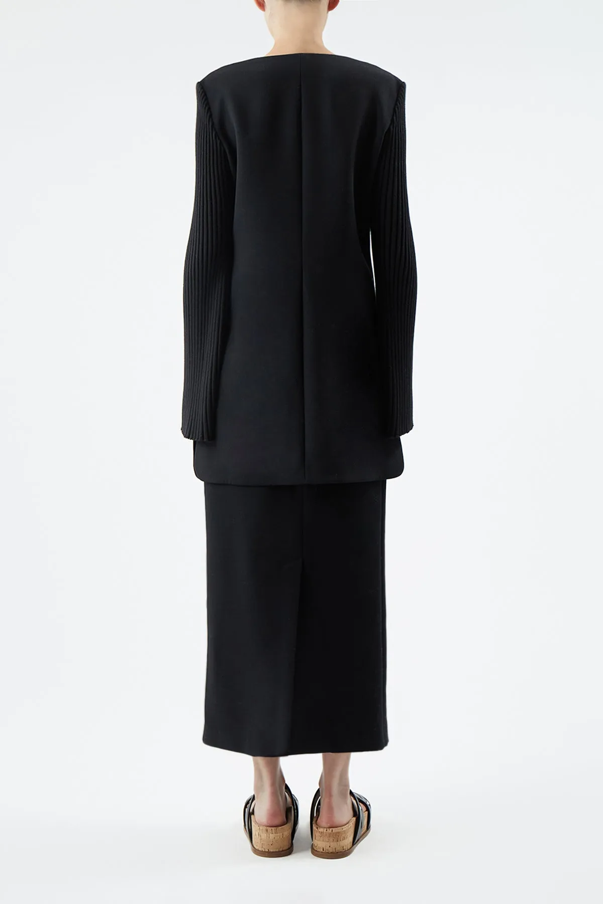 Manuela Skirt in Black Double-Face Wool Crepe sold by Gabriela Hearst product image thumbnail 4