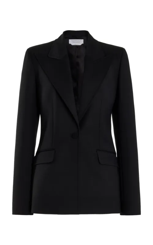 Leiva Blazer in Black Sportswear Wool sold by Gabriela Hearst