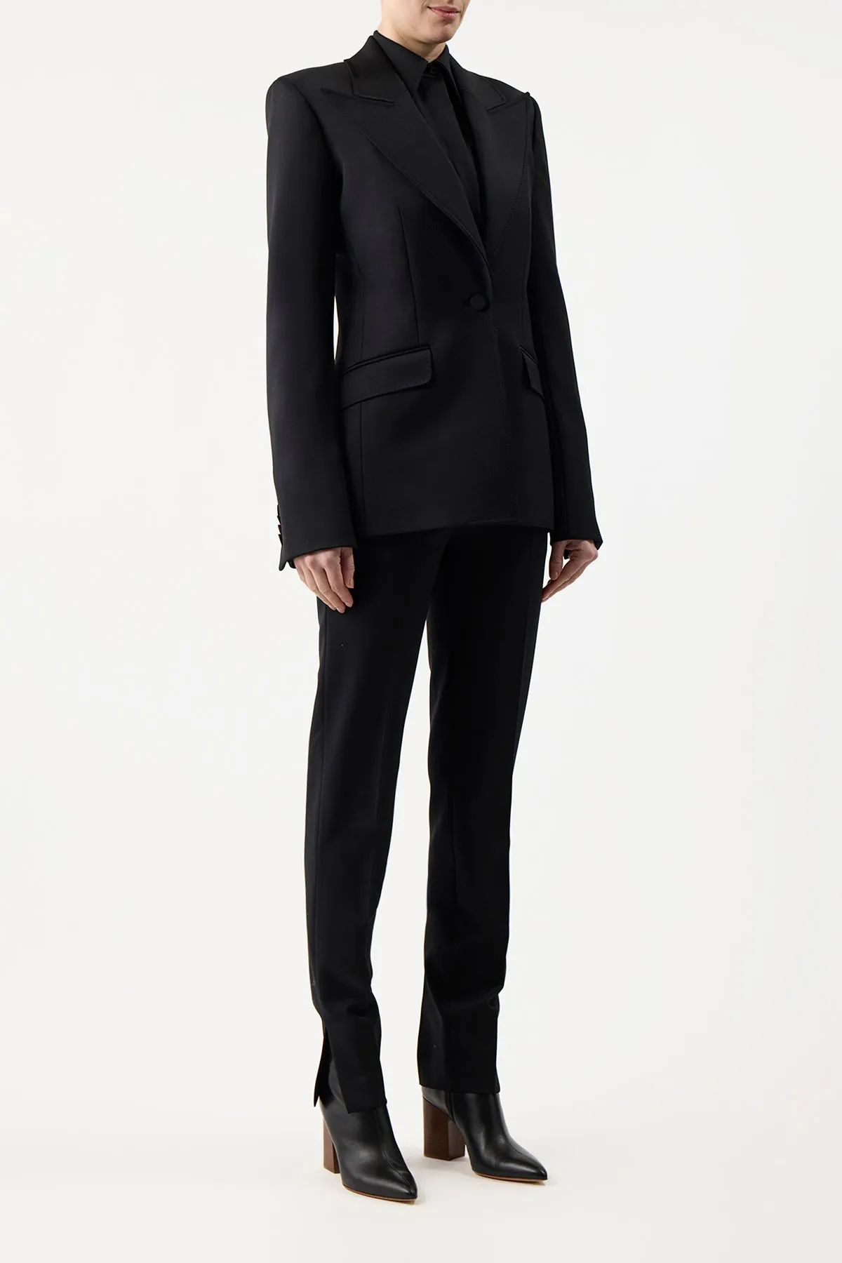 Leiva Blazer in Black Sportswear Wool sold by Gabriela Hearst product image thumbnail 3
