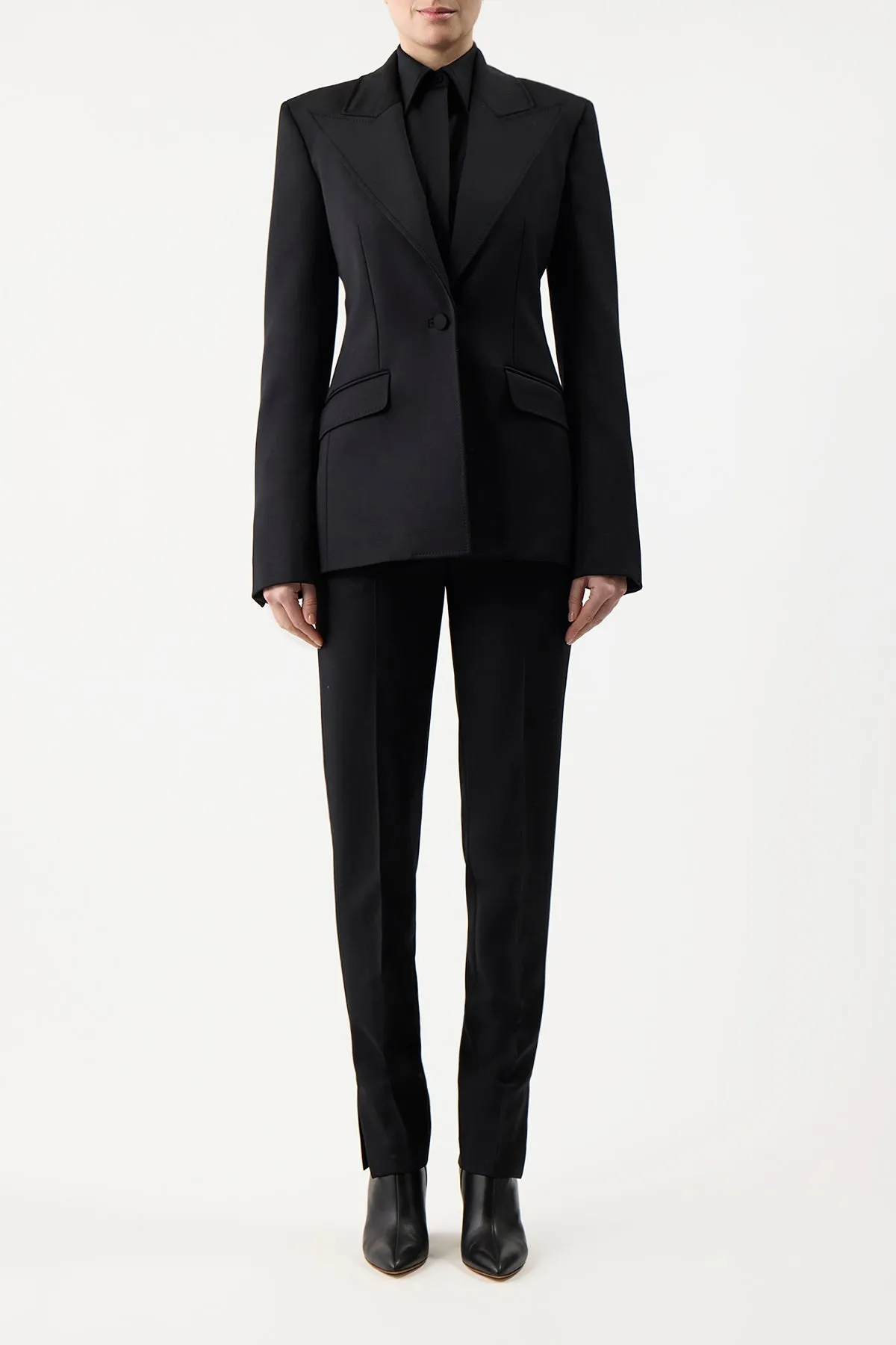 Leiva Blazer in Black Sportswear Wool sold by Gabriela Hearst product image thumbnail 2