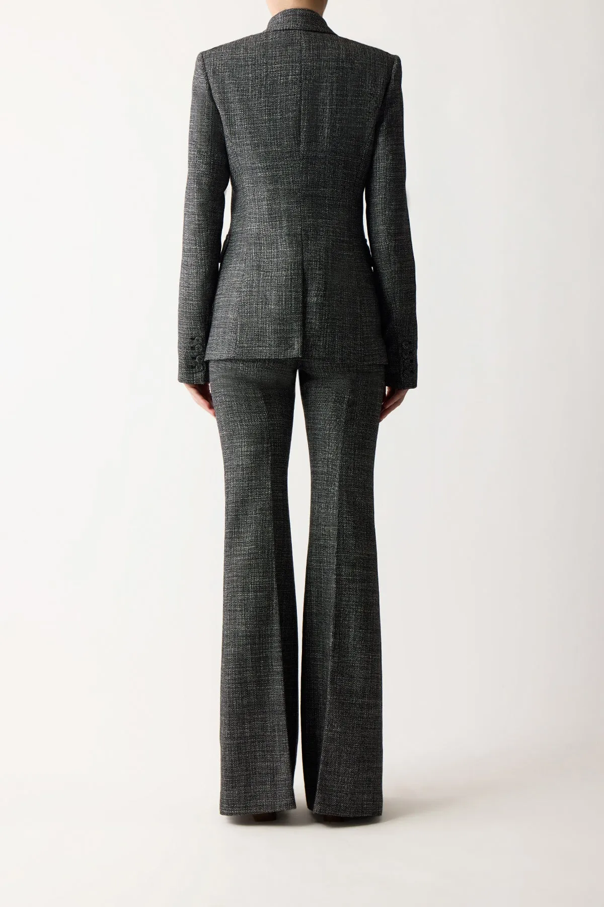 Louisa Blazer in Dark Grey Virgin Wool Tweed sold by Gabriela Hearst product image thumbnail 4