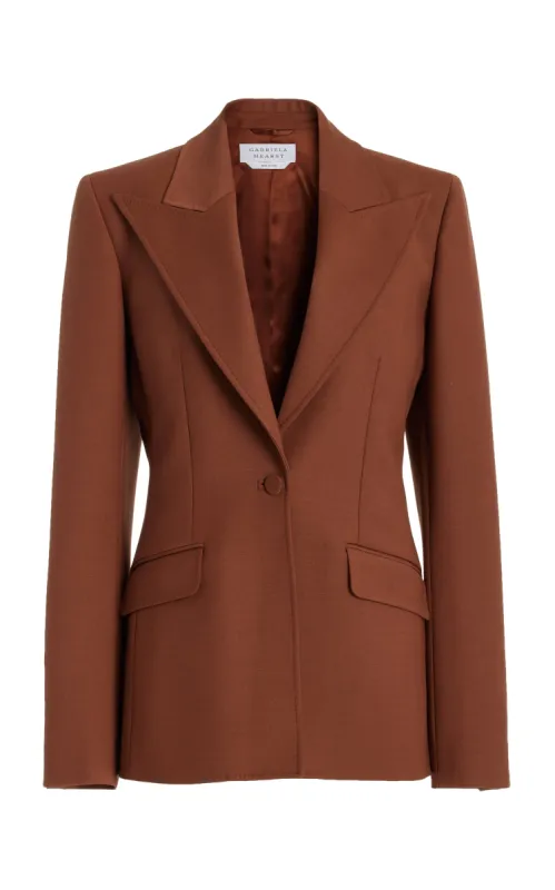 Leiva Blazer in Cognac Sportswear Wool sold by Gabriela Hearst