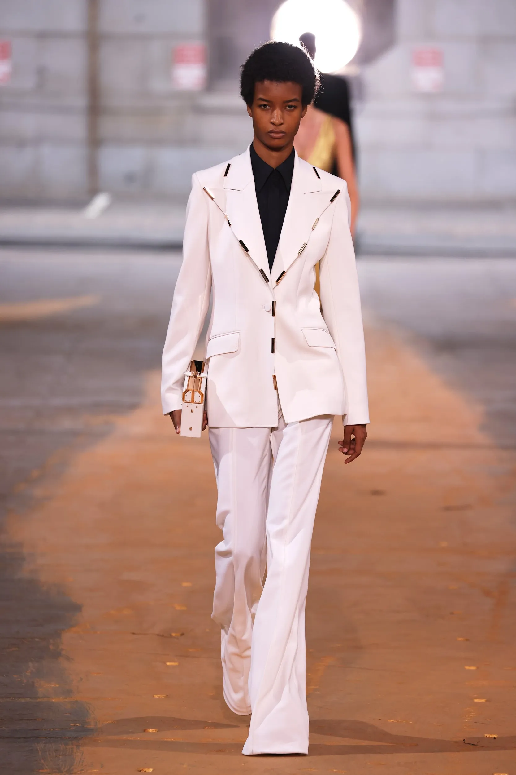 Leiva Blazer in Ivory Sportswear Wool with Gold Bars sold by Gabriela Hearst product image thumbnail 2