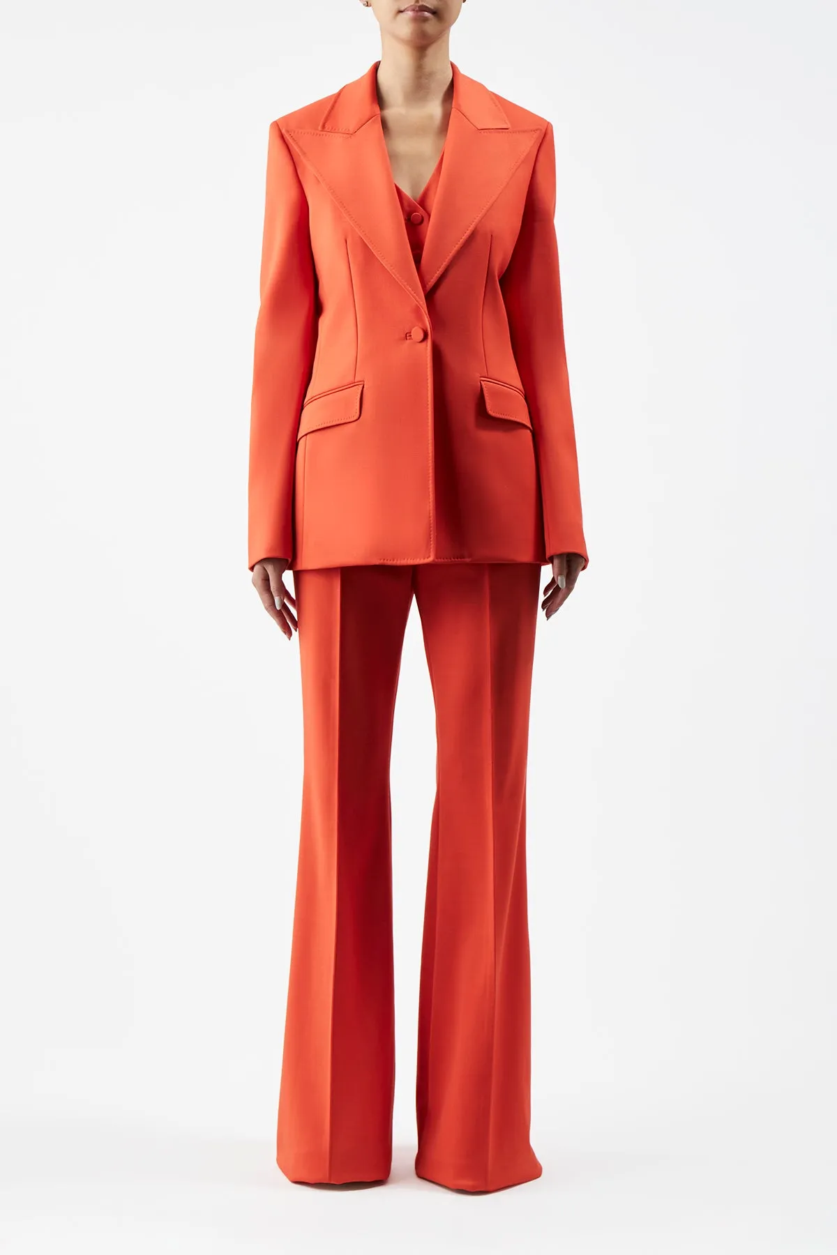 Leiva Blazer in Tonic Orange Sportswear Wool sold by Gabriela Hearst product image thumbnail 3