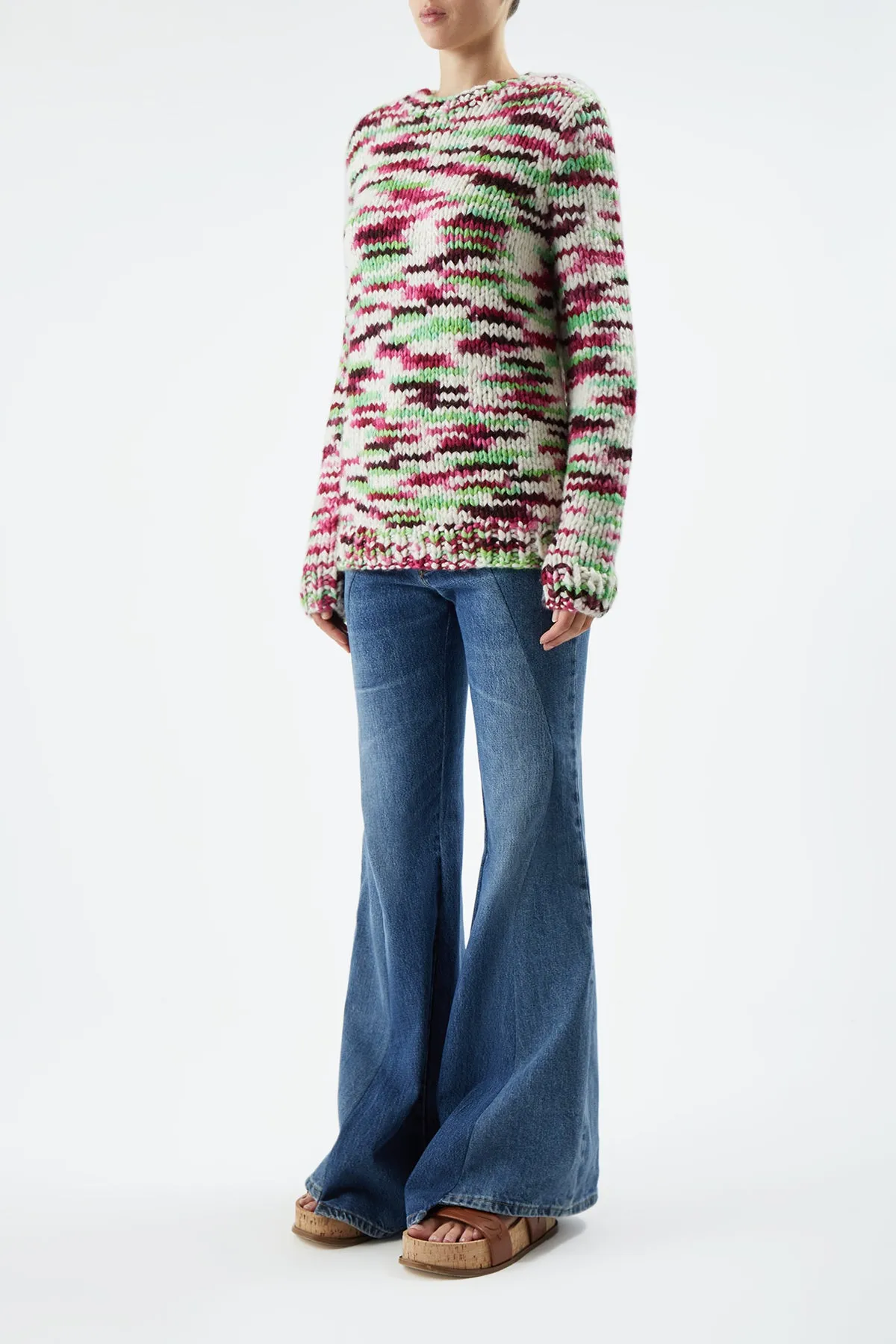 Lawrence Knit Sweater in Space Dye Jewel Multi Welfat Cashmere sold by Gabriela Hearst product image thumbnail 3