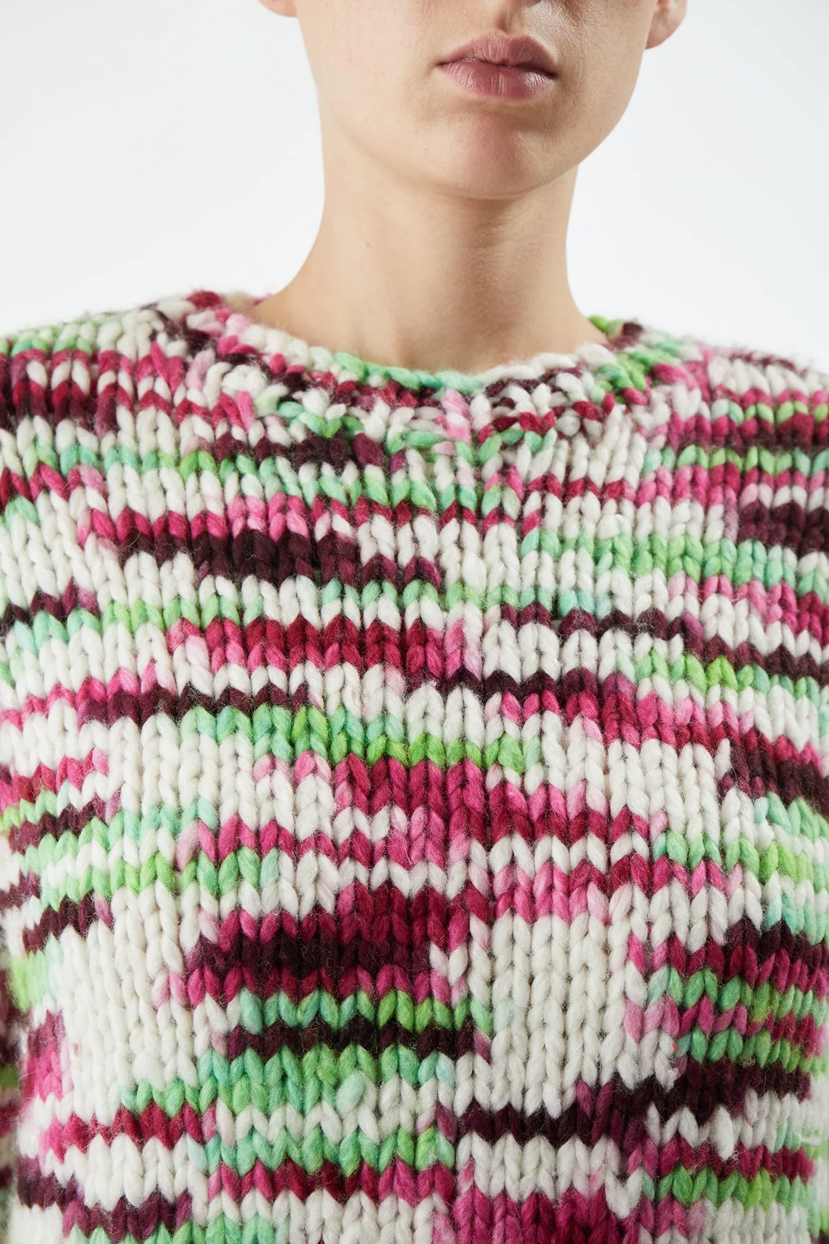 Lawrence Knit Sweater in Space Dye Jewel Multi Welfat Cashmere sold by Gabriela Hearst product image thumbnail 5