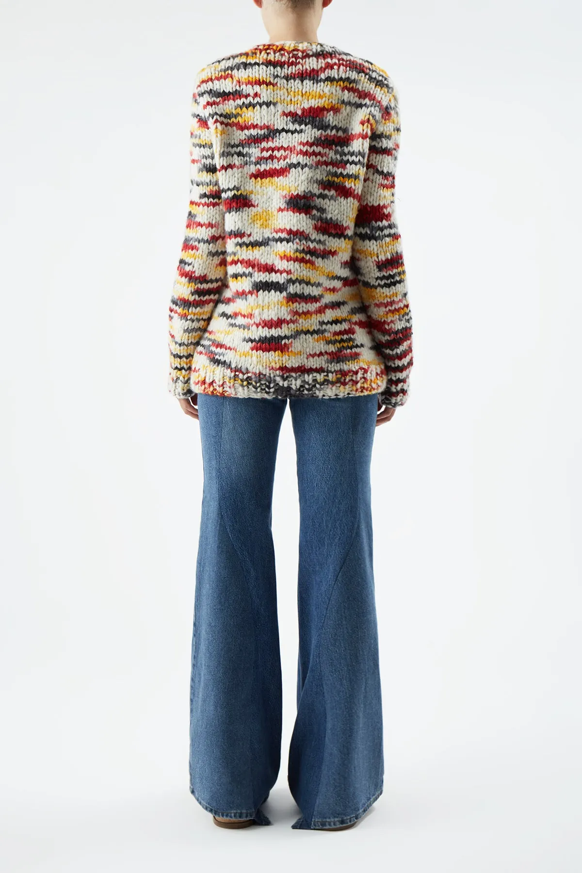 Lawrence Knit Sweater in Space Dye Fire Multi Welfat Cashmere sold by Gabriela Hearst product image thumbnail 4