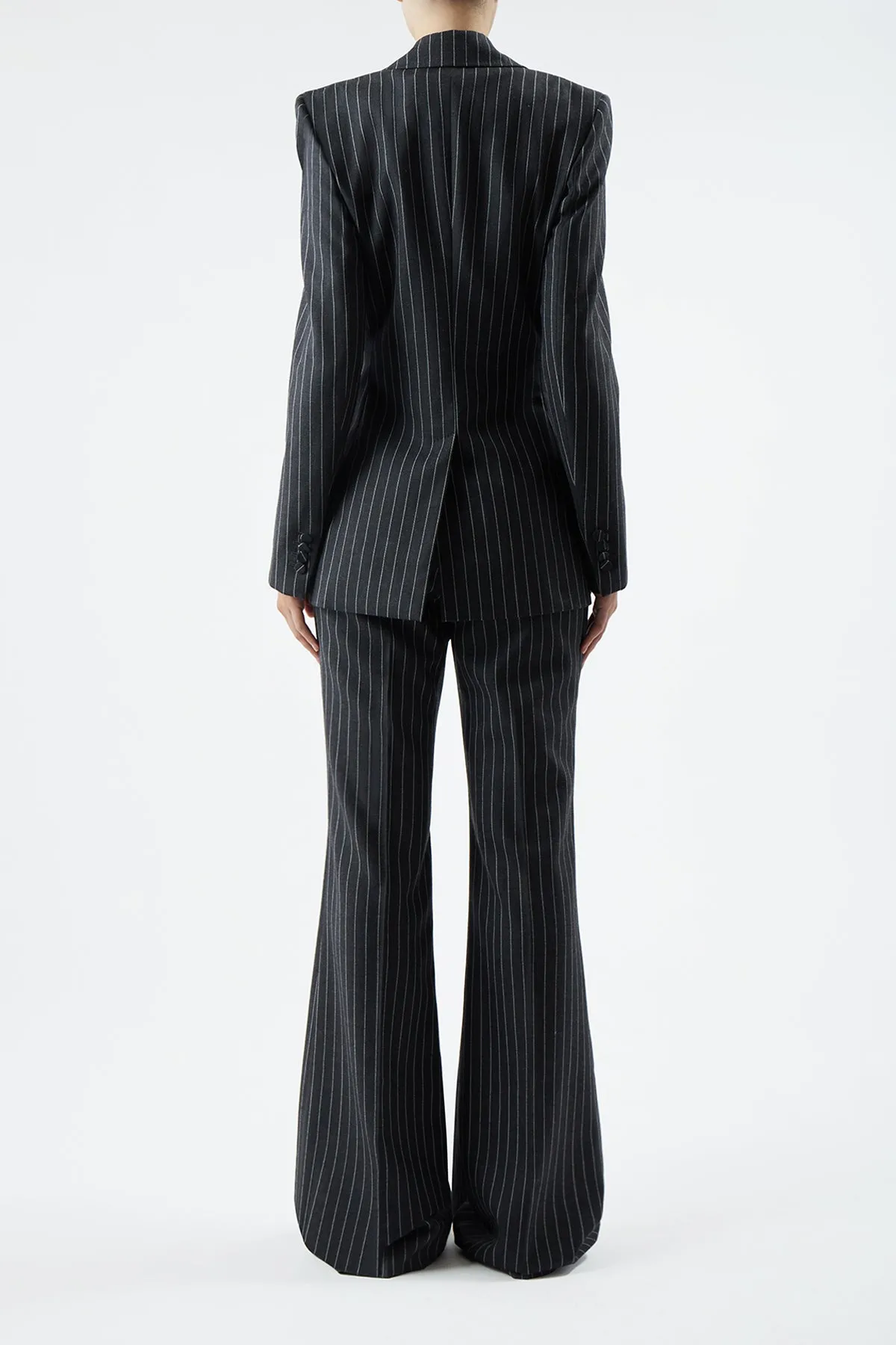 Leiva Blazer in Grey Pinstripe Wool sold by Gabriela Hearst product image thumbnail 5