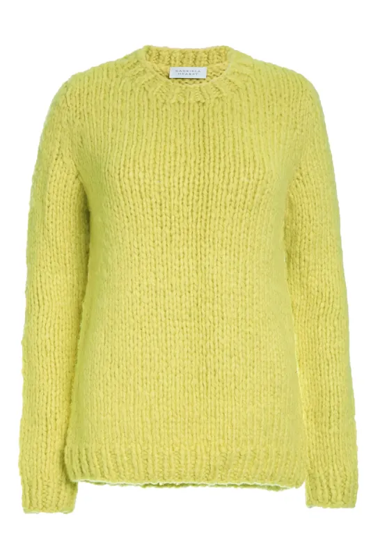 Lawrence Knit Sweater in Lemon Welfat Cashmere sold by Gabriela Hearst