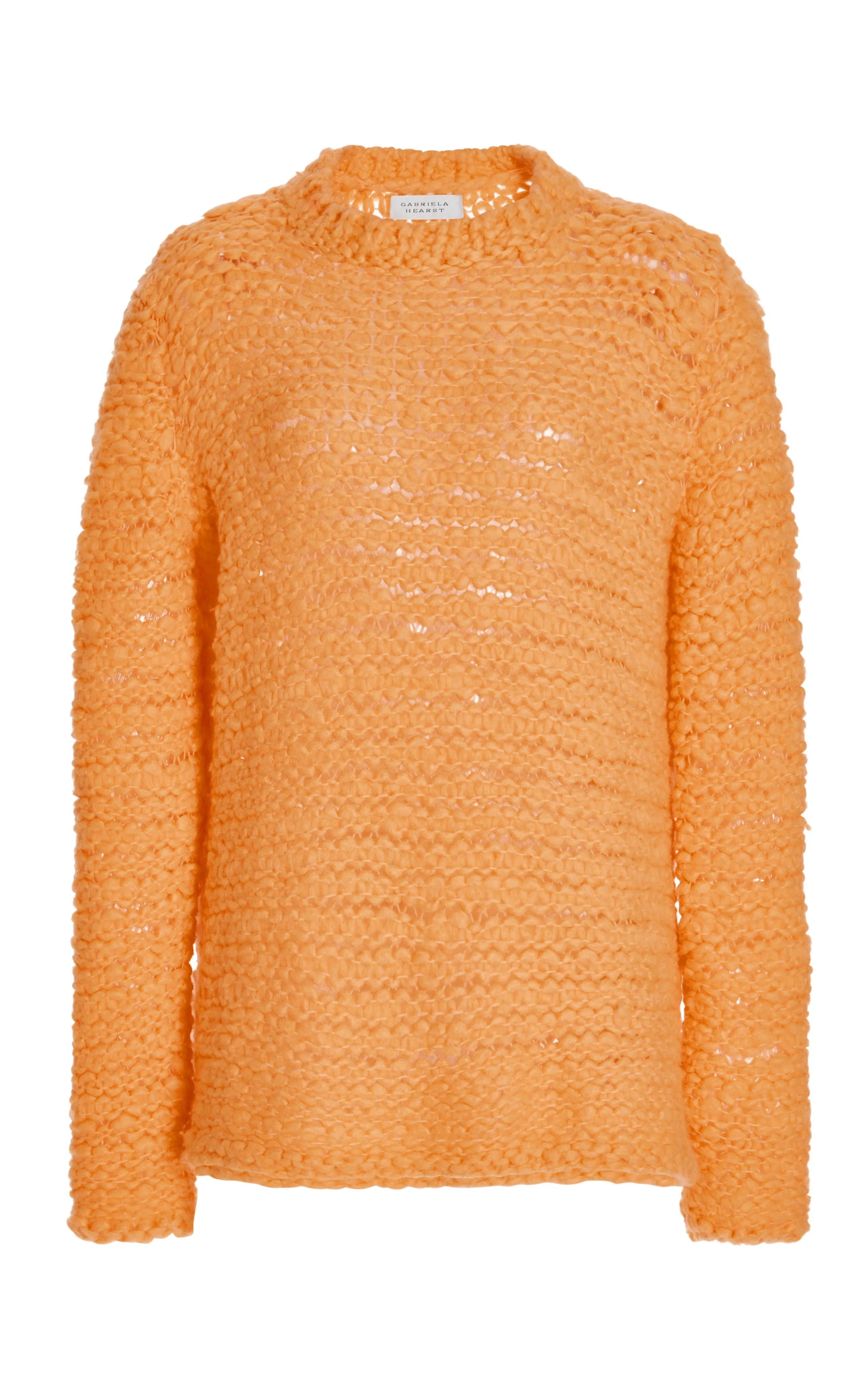 Larenzo Knit Sweater in Fluorescent Orange Welfat Cashmere sold by Gabriela Hearst