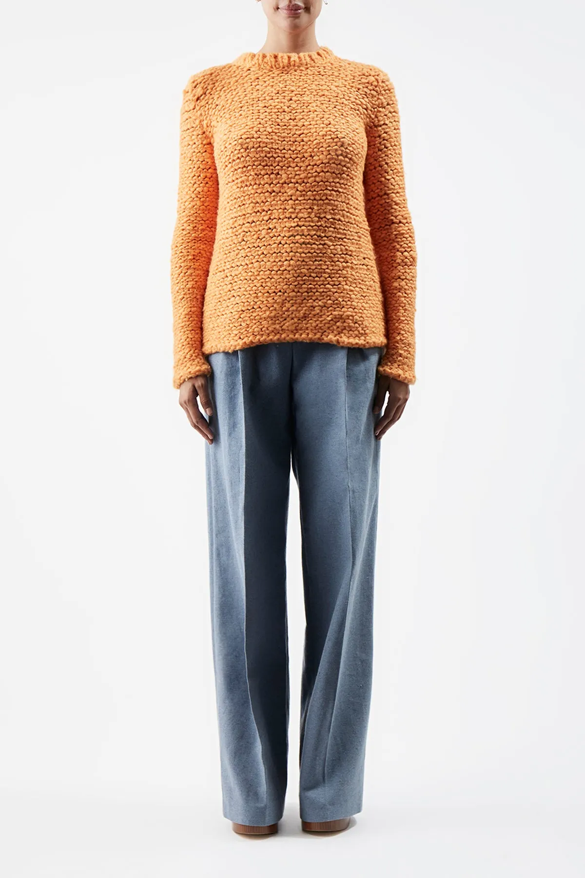 Larenzo Knit Sweater in Fluorescent Orange Welfat Cashmere sold by Gabriela Hearst product image thumbnail 2