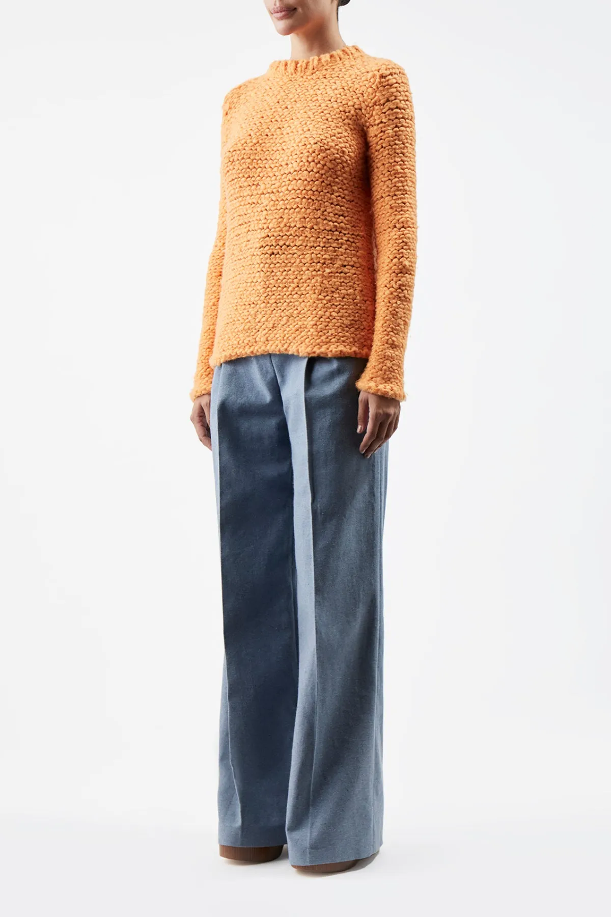 Larenzo Knit Sweater in Fluorescent Orange Welfat Cashmere sold by Gabriela Hearst product image thumbnail 3