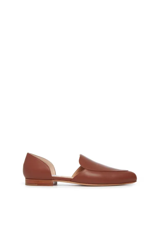 Jax Flat Shoe in Cognac Nappa Leather sold by Gabriela Hearst