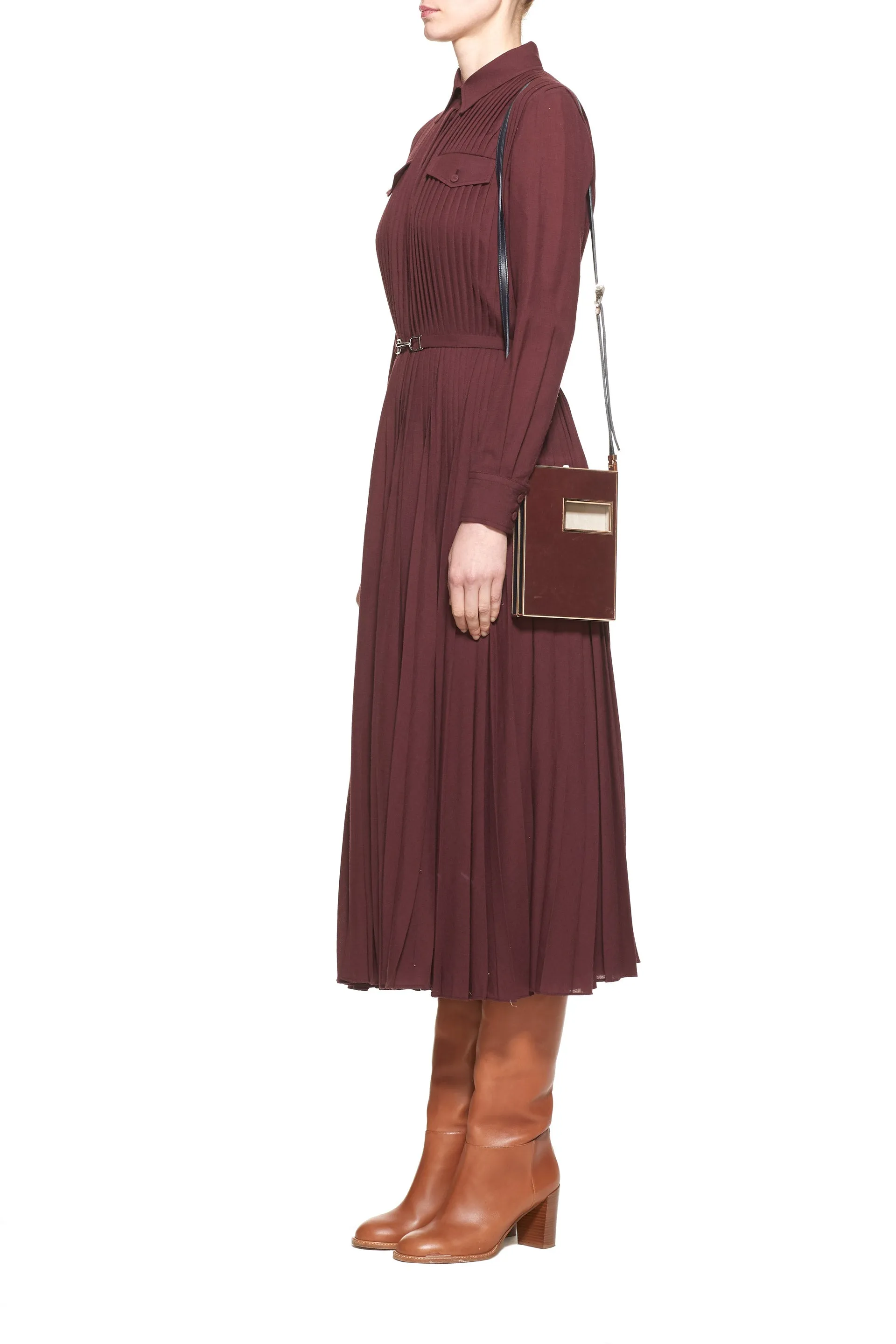 Joplin Crossbody Phone Case in Bordeaux & Navy Nappa Leather sold by Gabriela Hearst product image thumbnail 5