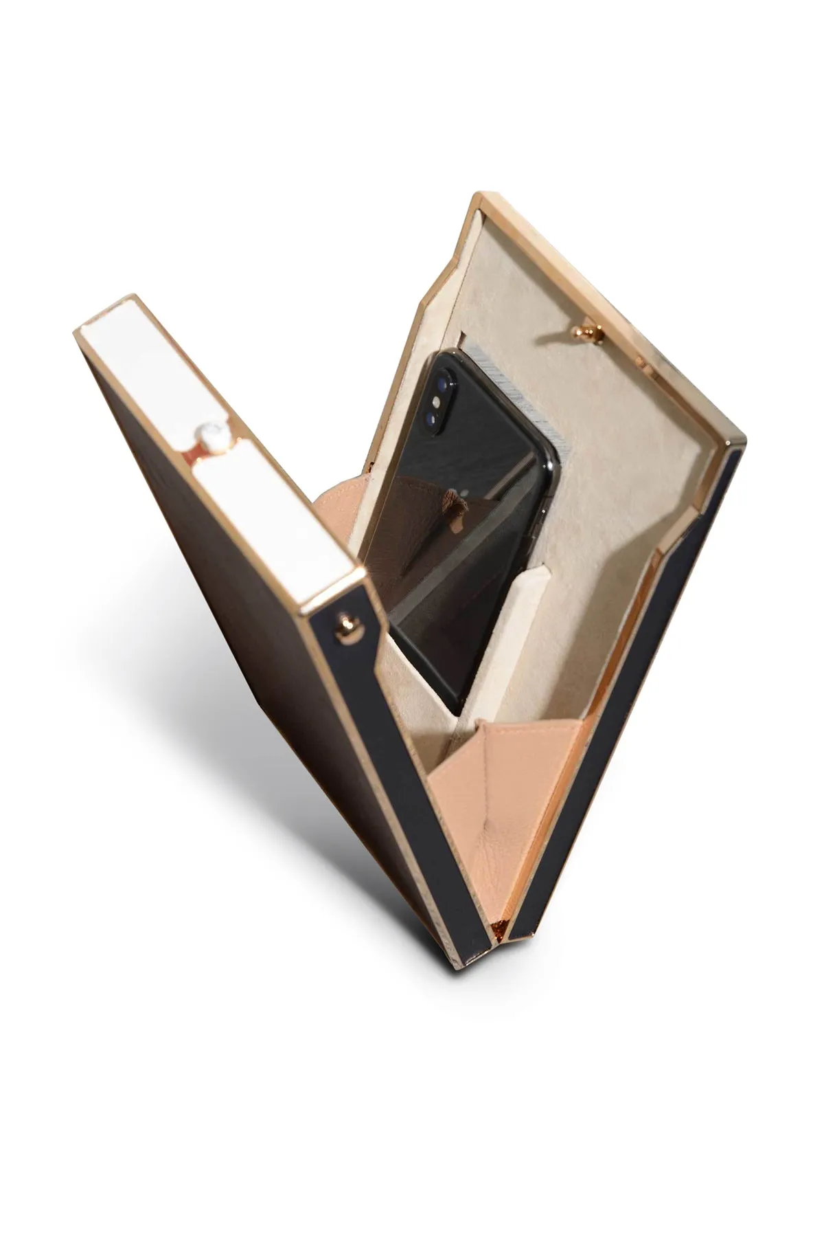 Joplin Crossbody Phone Case in Bordeaux & Navy Nappa Leather sold by Gabriela Hearst product image thumbnail 4