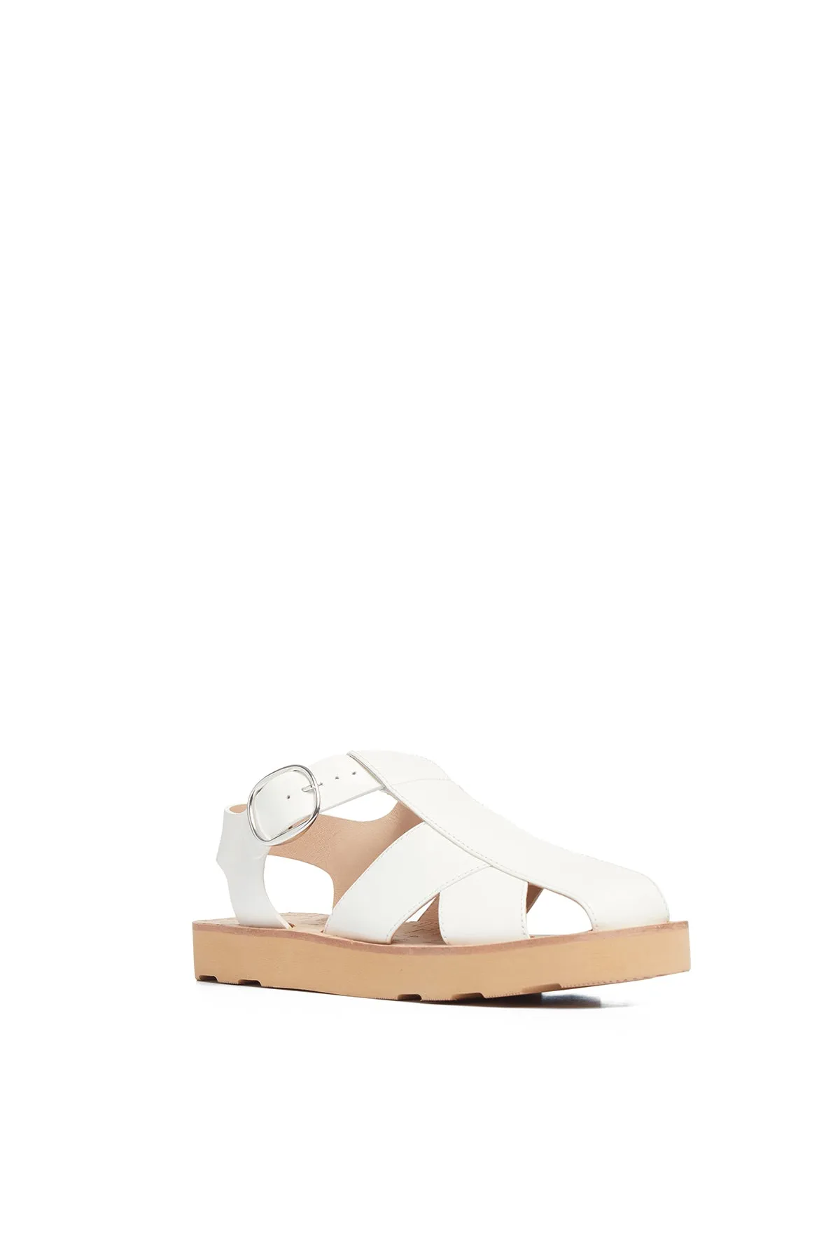 Horatio Flat Sandal in Cream Leather sold by Gabriela Hearst product image thumbnail 2