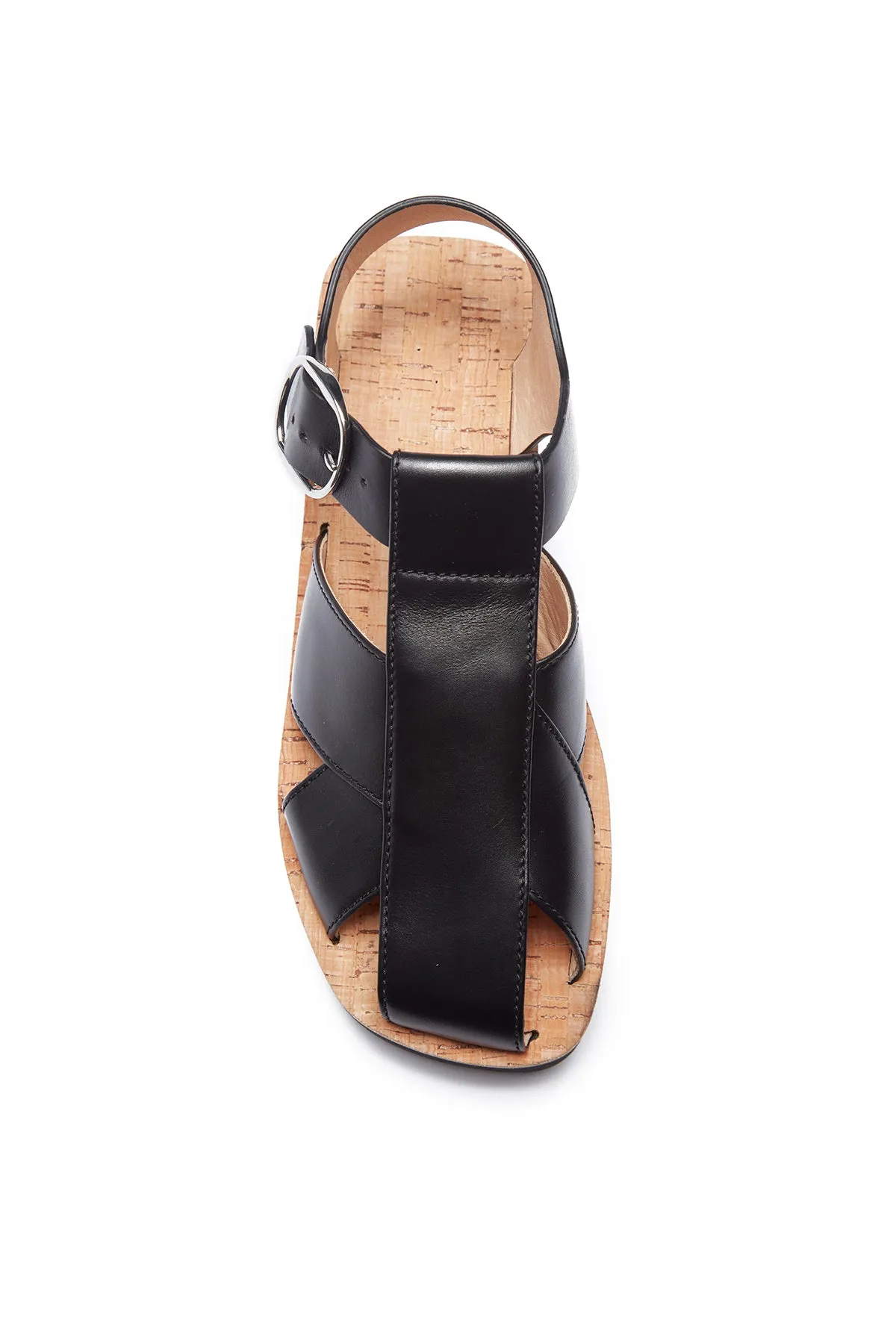 Horatio Flat Sandal in Black Leather sold by Gabriela Hearst product image thumbnail 4