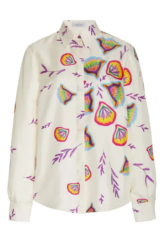 Henri Blouse in Multi Printed Silk Twill sold by Gabriela Hearst