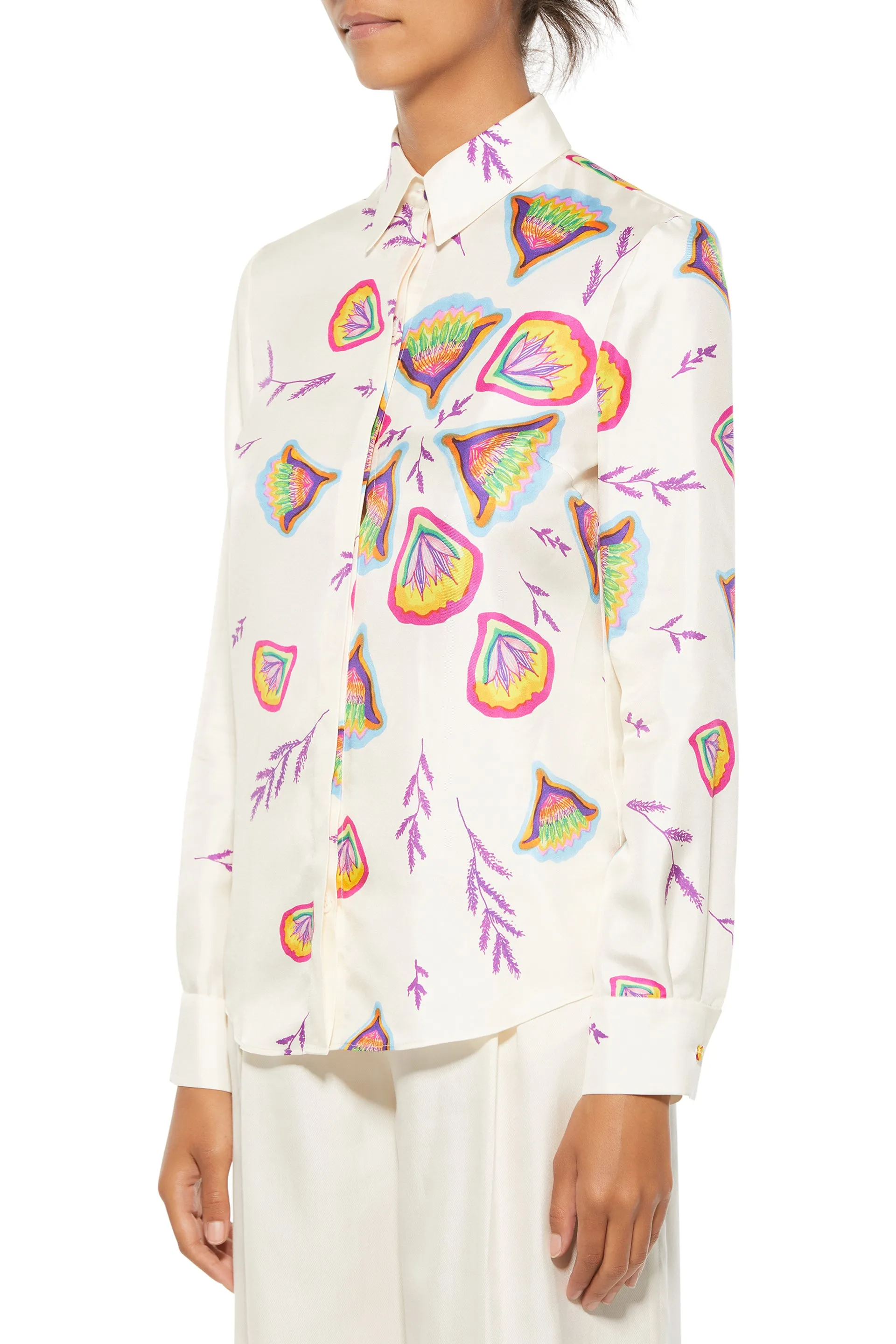 Henri Blouse in Multi Printed Silk Twill sold by Gabriela Hearst product image thumbnail 4